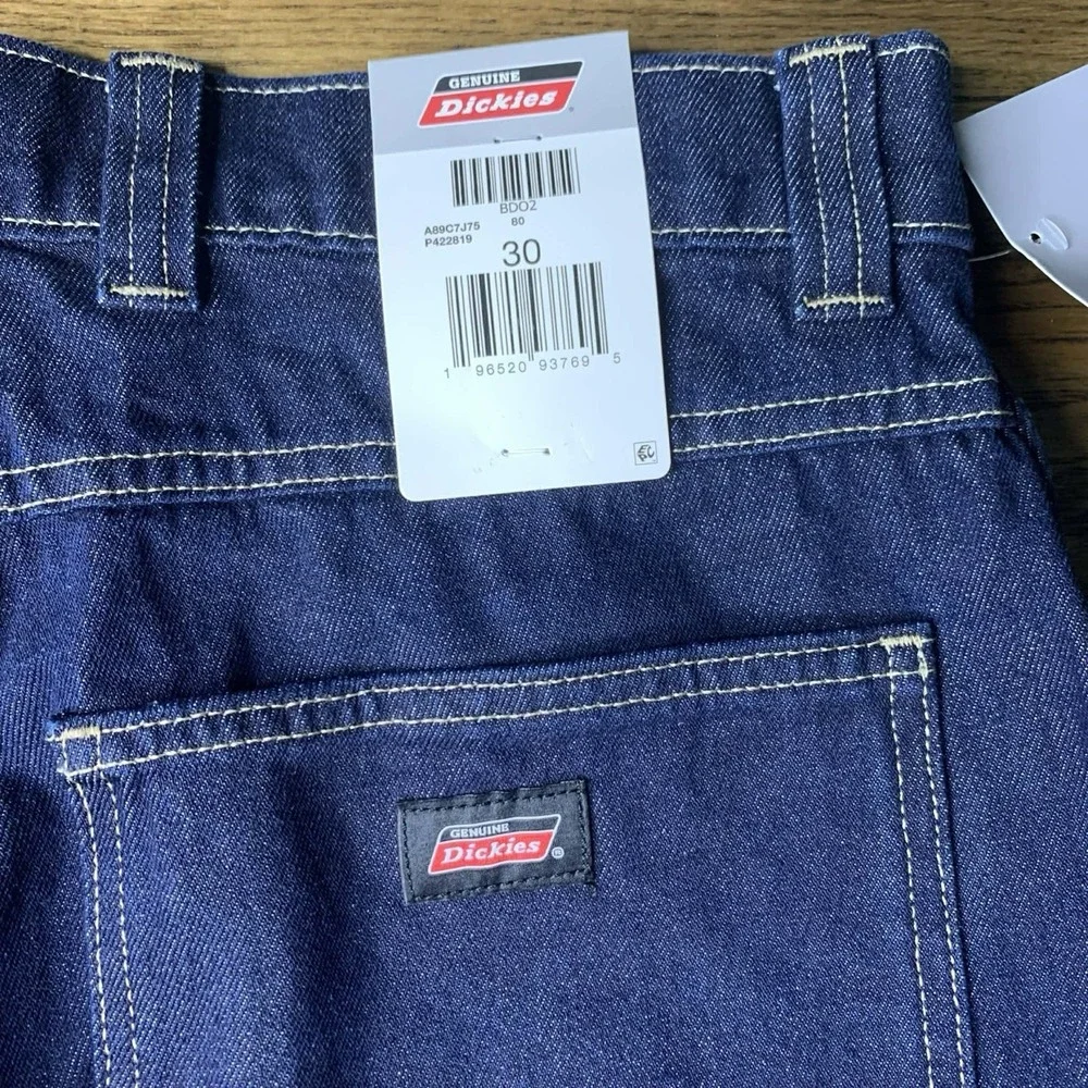 Dickies Dark Wash Denim Carpenter Shorts Relaxed Fit Baggy Streetwear Jean